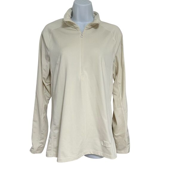 Helly Hansen Half Zip Cream Long Sleeve Pullover Top Size M - Picture 1 of 12